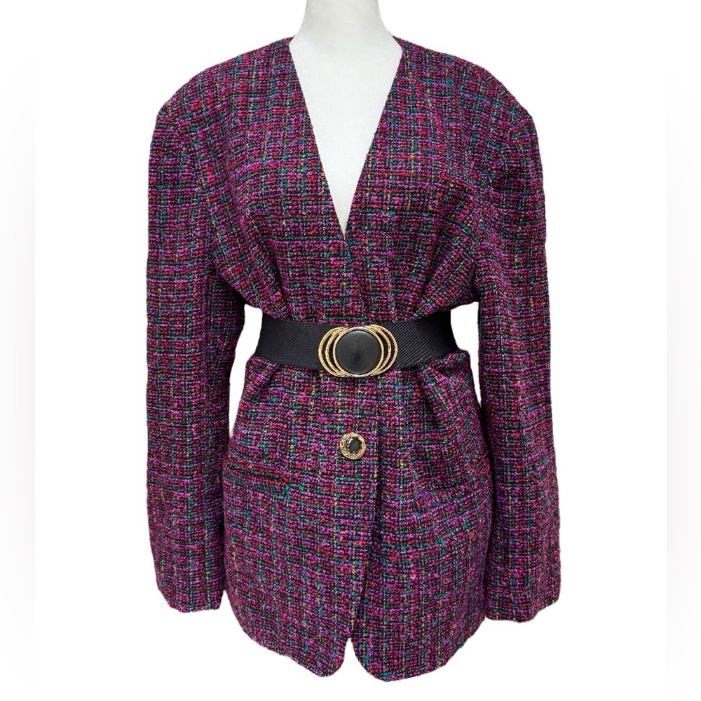 Breckenridge Vintage Textured Wool Rainbow Blazer